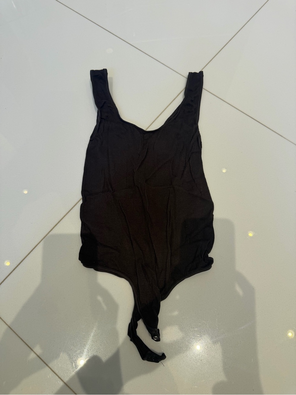 Skims cotton Ribed Bodysuit - Brown